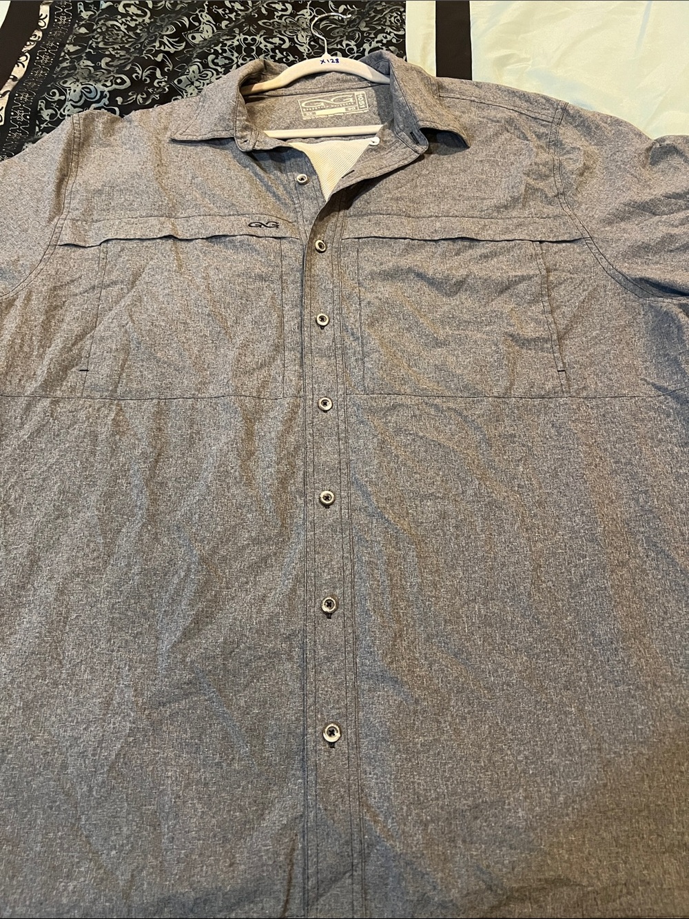 GAME GUARD OUTDOORS Men's Casual Button-Down Shirt - Heathered Blue